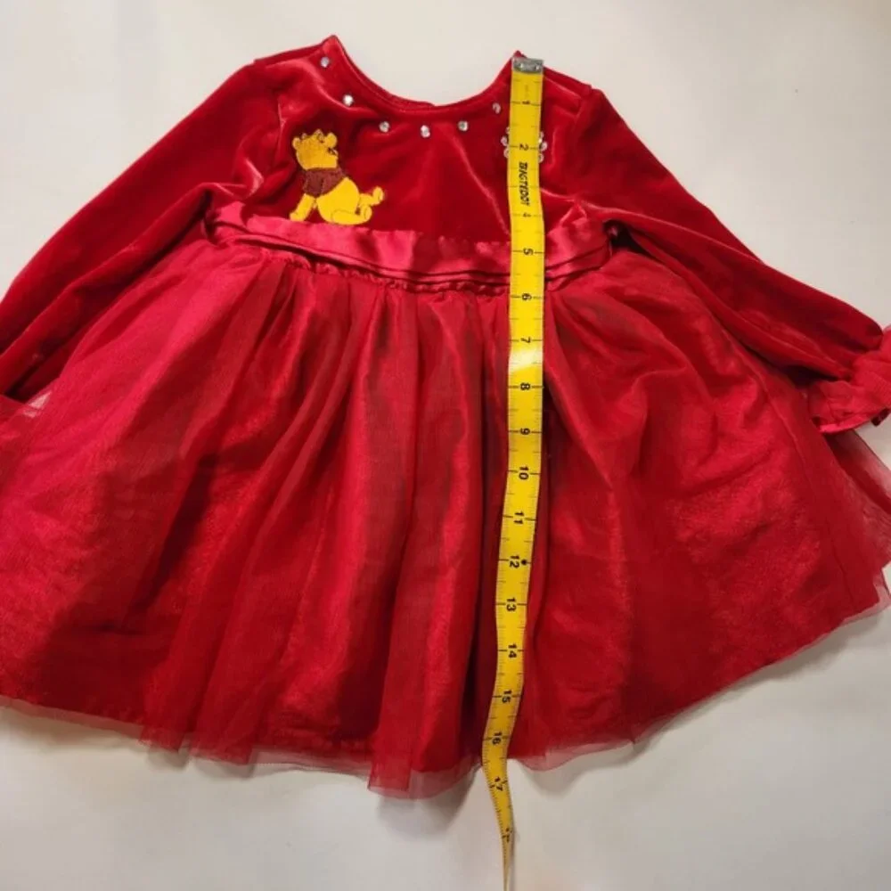 Disney Winnie the Pooh‎ Red Velvet Tulle Holiday Dress 18 Months Sparkle